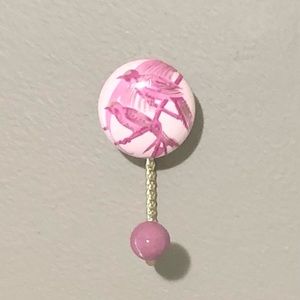 Anthropologie Ruby Pink Bird decorative wall hook